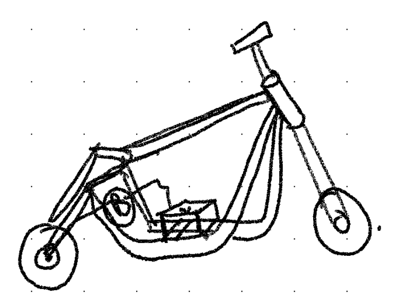 Ink sketch of an electric scooter